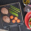 George Foreman GFDSGP01 Dual-Sided Griddle Plate with Beech Tray Black