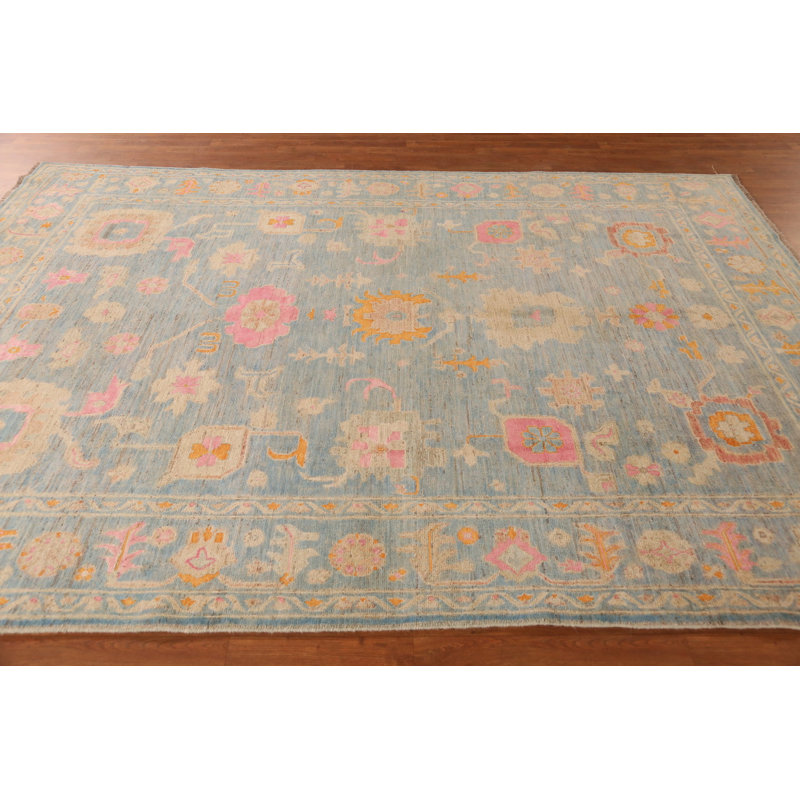 Tapis bleu All-Over Oushak 8 x 11