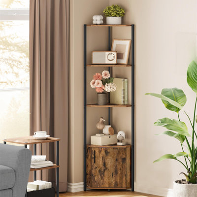 Corner Bookcase, 5-Tier Corner Storage Cabinet by Ebern Designs