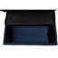 Banc de rangement moderne avec lit escamotable en velours bleu foncé - fabrication en bois massif et housse de coussin lombaire confortable