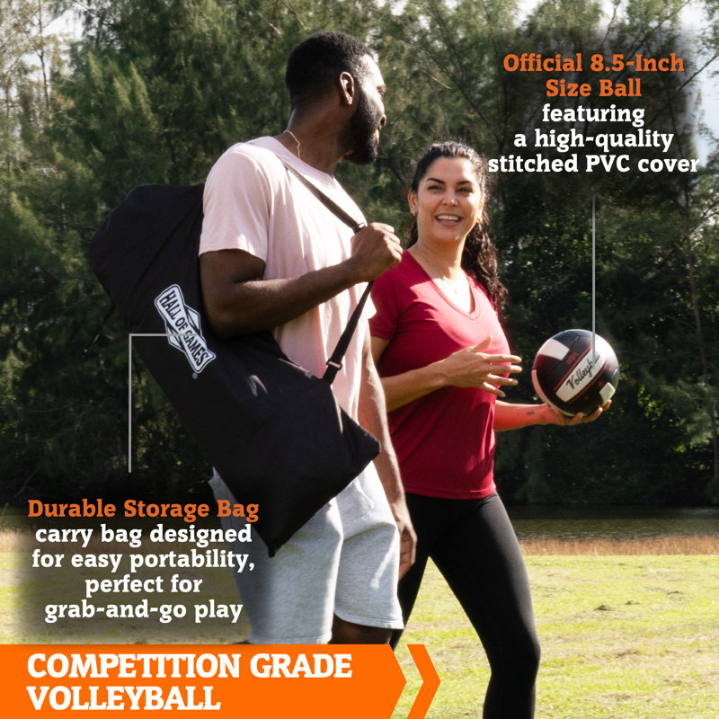 Hall of Games 32-ft Outdoor Volleyball Net and Carrying Bag Set with Official Size Volleyball