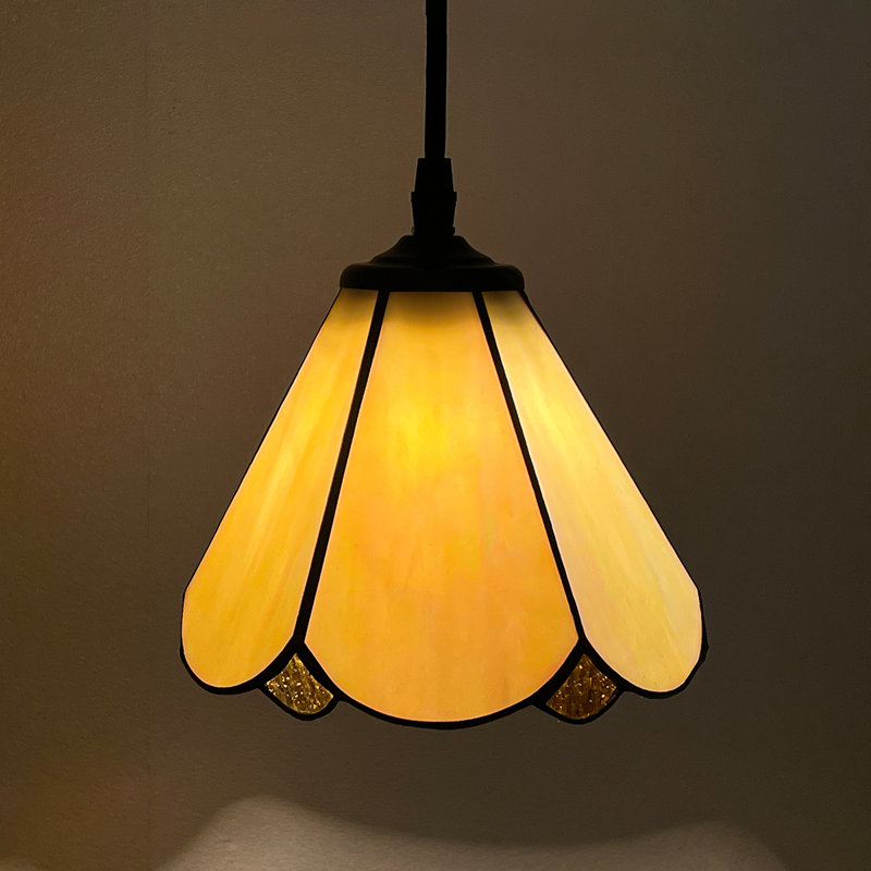 1 luminaire suspendu suspendu de 7 pouces, Jaune miel