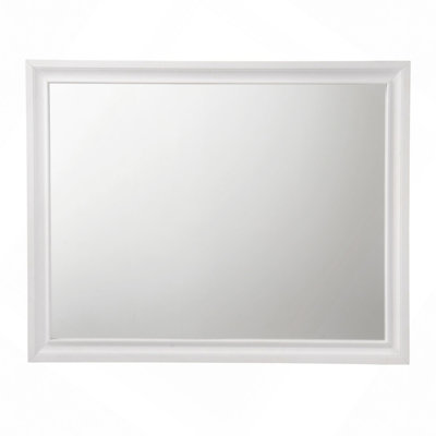 41"X31" Modern Wall Mirror - Rubberwood/Particleboard Frame, Non-Beveled Design, Minimalist Home Decor