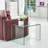 Transparent End Table,Tempered Clear Bent Glass SideTable