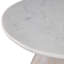 Table d'appoint avec plateau en marbre et base en verre artistique - Table de bout étroite pour la chambre à coucher ou le vestibule - Meuble décoratif rond contemporain - Blanc-1602470927