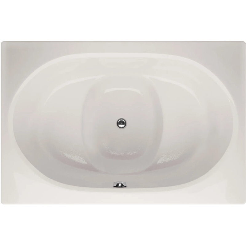 Fuji 60'' x 40'' Soaking Gelcoat Bathtub, White, Polished Nickel