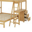 Lit simple superposé au dessus d'un lit double avec bureau intégré et tiroirs-1690905526
