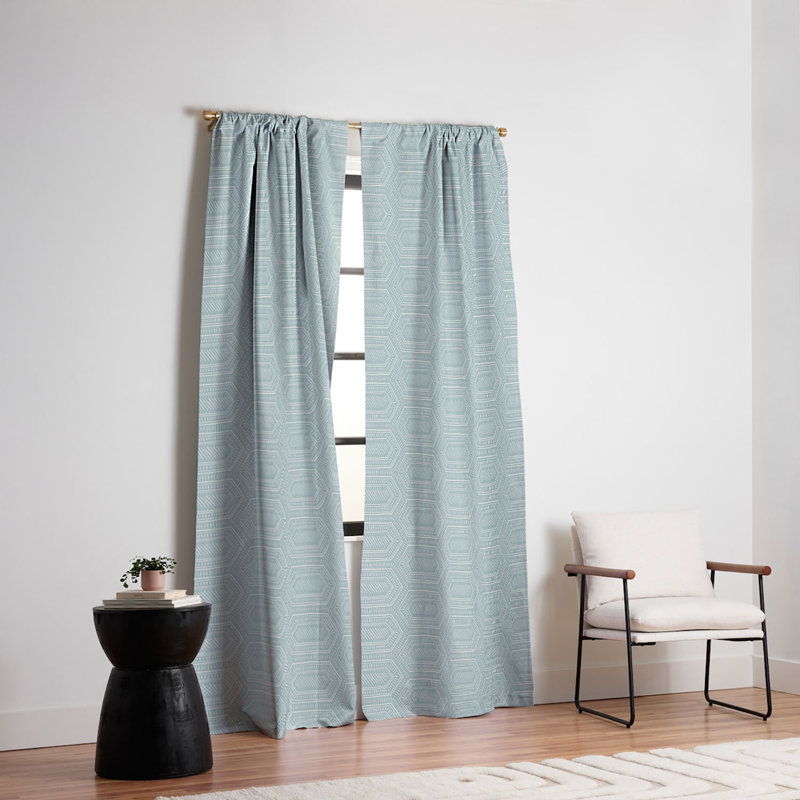 Rideau occultant poussiéreux Little Arrow Design Co, Bleu, L 50 po x L 108 po