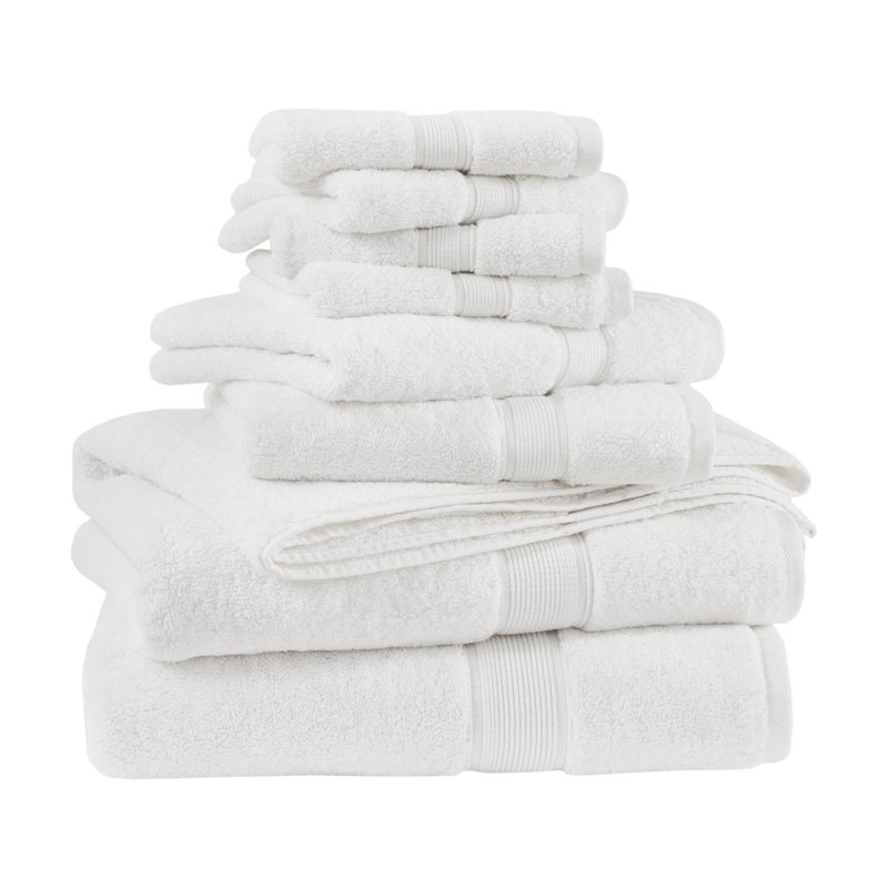 800GSM Ultra-Soft 100% Cotton Absorbent Towel Set, White