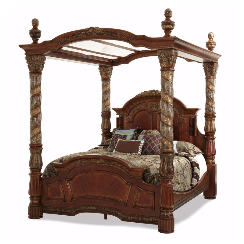 Villa Valencia Solid Wood Canopy Bed, California King