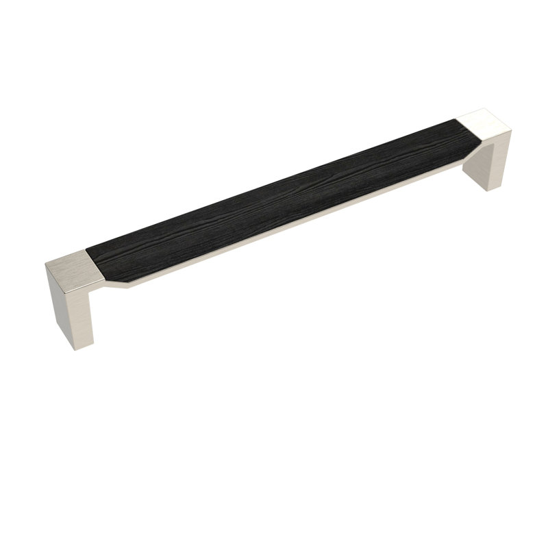 Poignée barre 18 po Monroe, Nickel satiné / bois noir, 12"