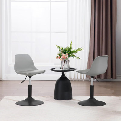 Silsby Swivel Upholstered Faux Leather Adjustable Height Bar Stool