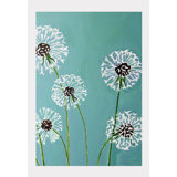 Dandelions On Aqua Painting by Jessica Hollander