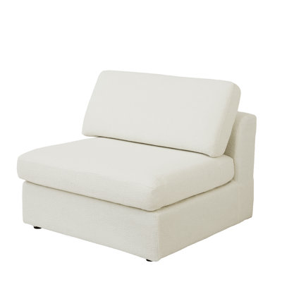 Upholstered Boucle Modular Armless Accent Chair