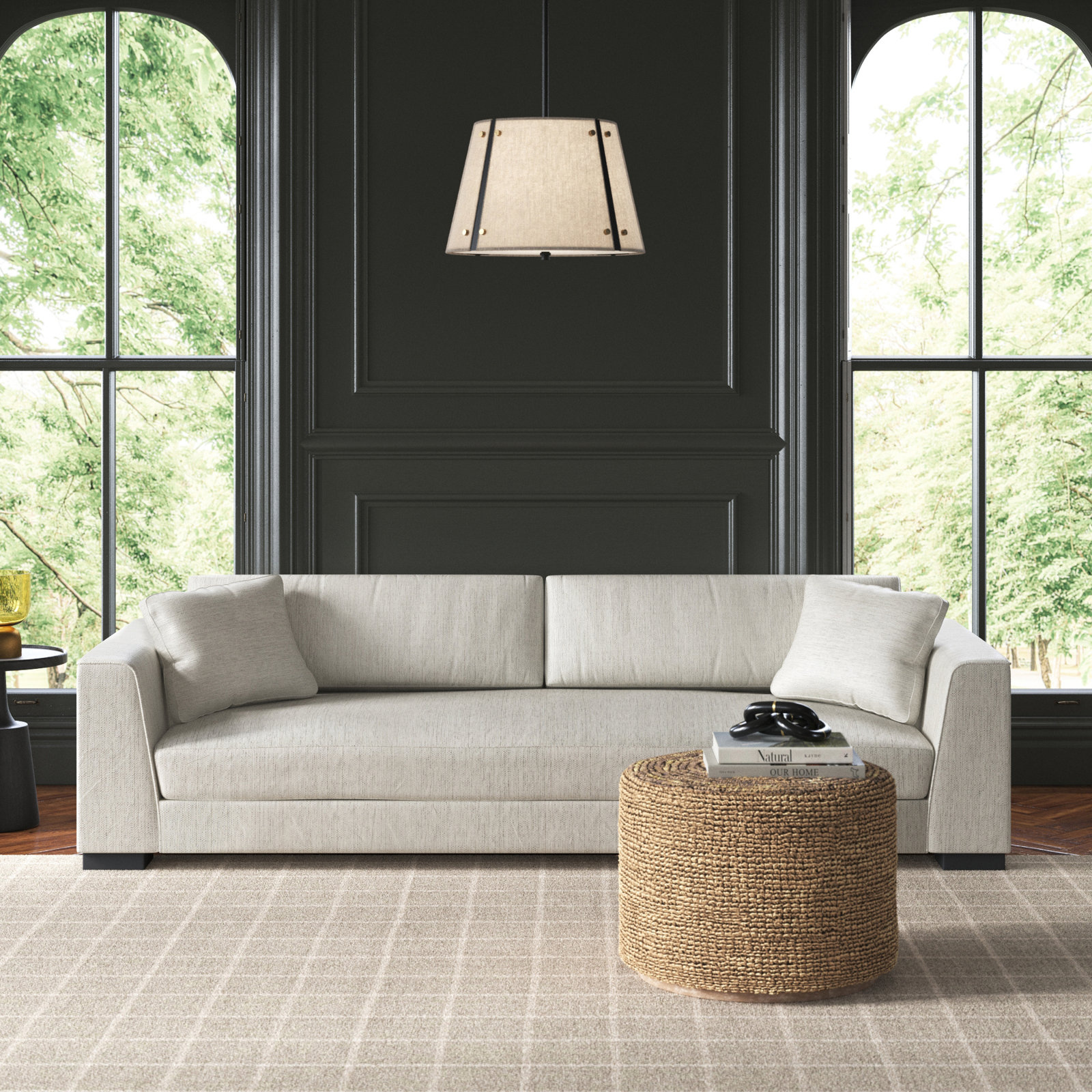 Capri 99" Sofa, Bright Ash
