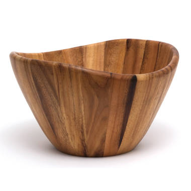 Large Salad Bowl, Wooden Bowl, Handmade Acacia Wood Big Bowl for