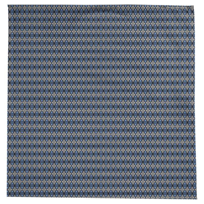 Leffel Lined Diamonds Tablecloth, Black/Blue