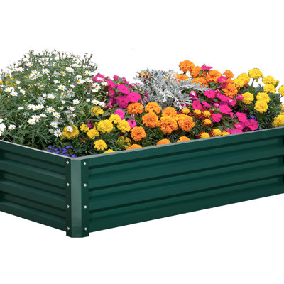 4' X 2' 1' Galvanized Raised Garden Container, - Enjoy A Bountiful Harvest Of Plants And Herbs Bed 47.43" L 23.5" W 12" H, Create Full Life With Vegetables Flowers
