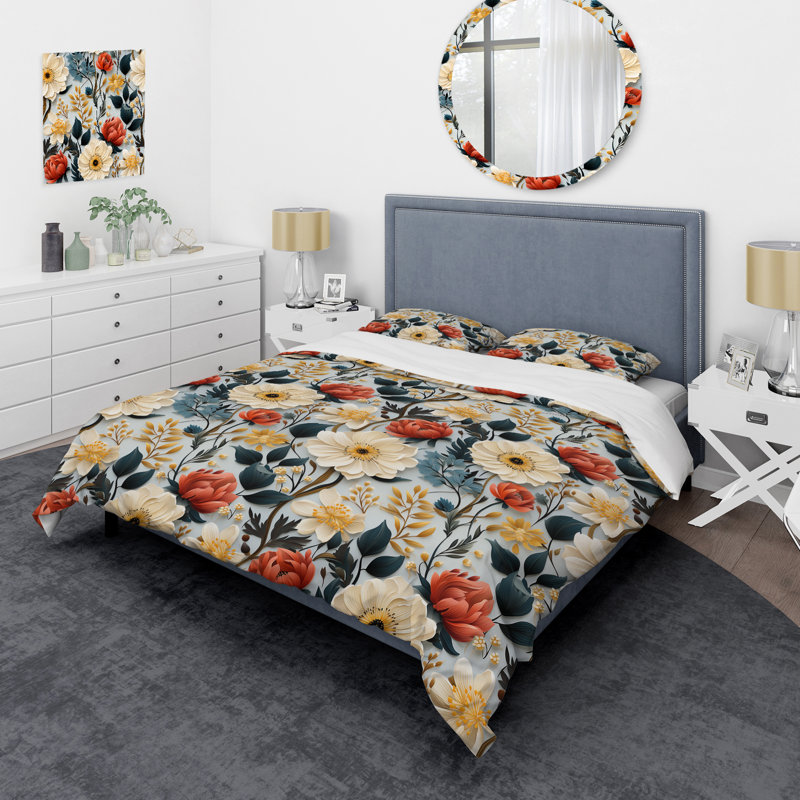 Ensemble de housse de couette Bohemian Autumn, Housse de couette pour très grand lit et 2 très