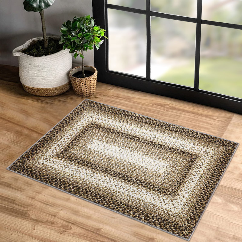 Machine Washable Area Rugs with Non-Slip Backing for Hallway Living Room Bedroom Kitchen and Laundry Room Vintage Carpet Low Pile Rug