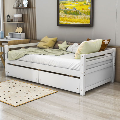 Creslow Twin Size 2 Drawers Wood Daybed -  Red Barrel StudioÂ®, 6AB624B8EECD420599B7FC51AB79C835