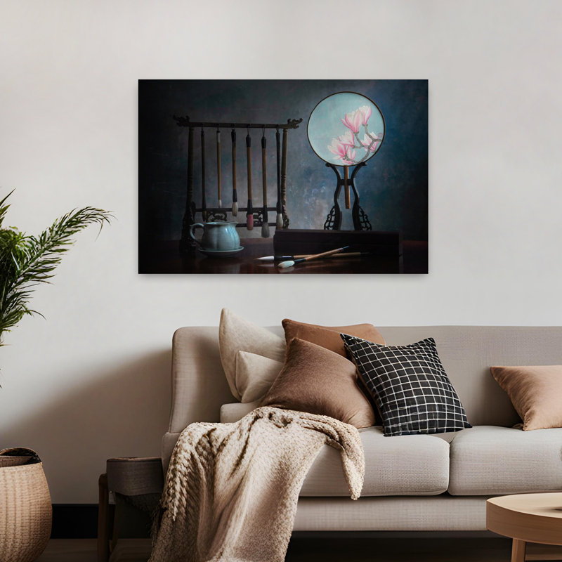 «Magnolia chinois», art floral élégant, H 32 po x l 48 po