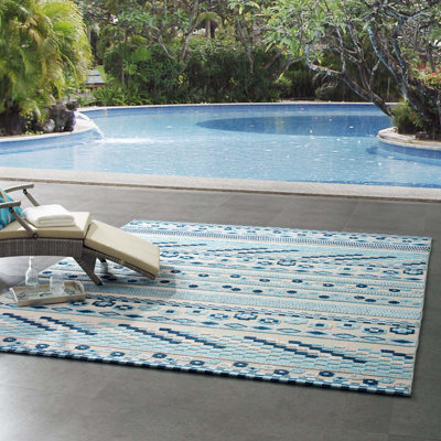 Tapis d'intérieur et d'extérieur à motif géométrique Reflect Cadhla par Modway