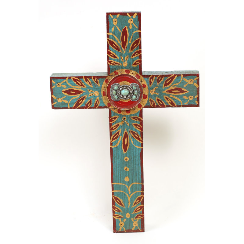 Décoration murale Concho Cross, Turquoise