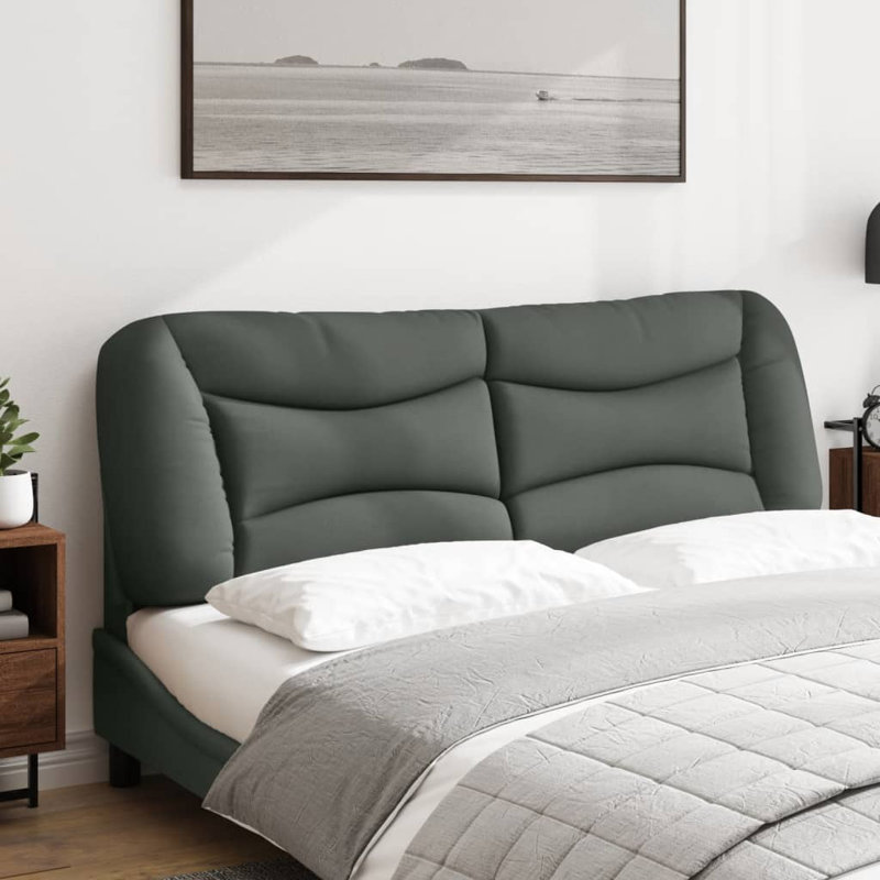 Coussin de tête de lit vidaXL gris foncé 152 cm, Gris foncé, Grand