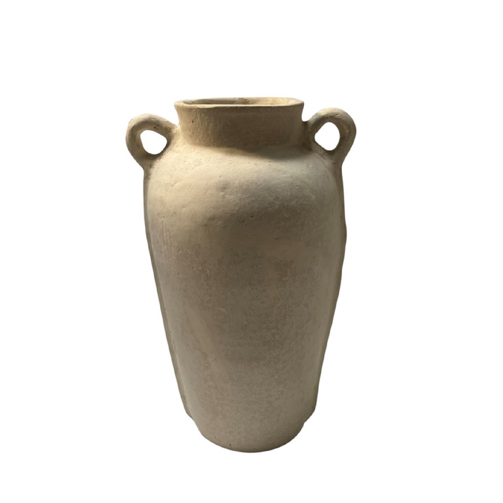 Terracotta Vase Natural Black H 16.3" & Dia 8.5", White