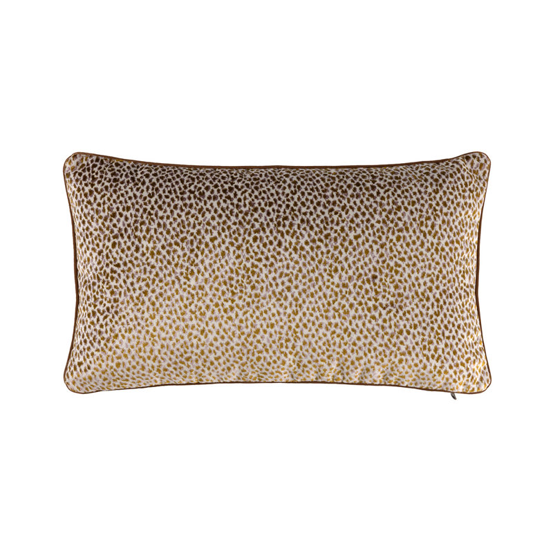 ZENAIDE Velvet Pillow Cover & Insert, Tan, Rectangle 13"H x 22"W