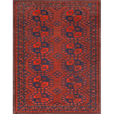 Bold Tribal Geometric Antique Bokhara Design Afghan Baluch Rug