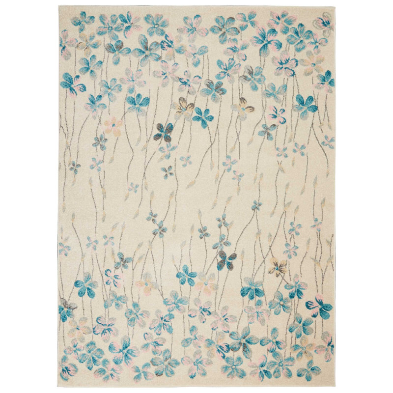 Zaizi Floral Area Rug, Rectangle 2' x 4'