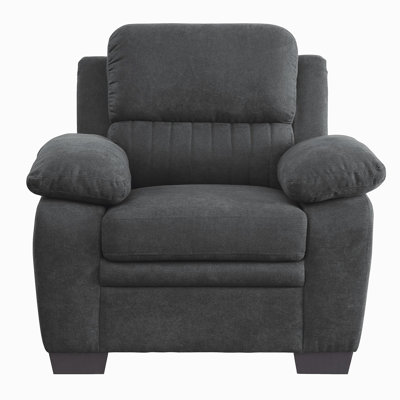 Canapé moelleux en tissu texturé gris foncé