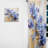 Rolesville Blue and Gold Exquisite Violets III - Traditional Velvet Curtain - Room Darkening - 1 Panel-1674949109