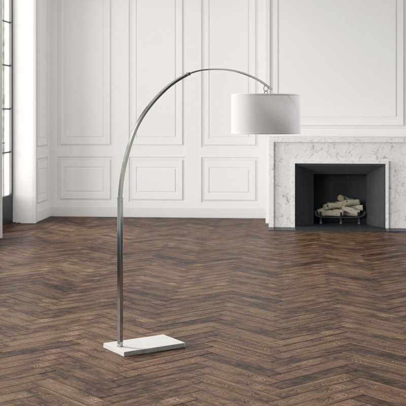 Archer Arched Floor Lamp, Polished Nickel