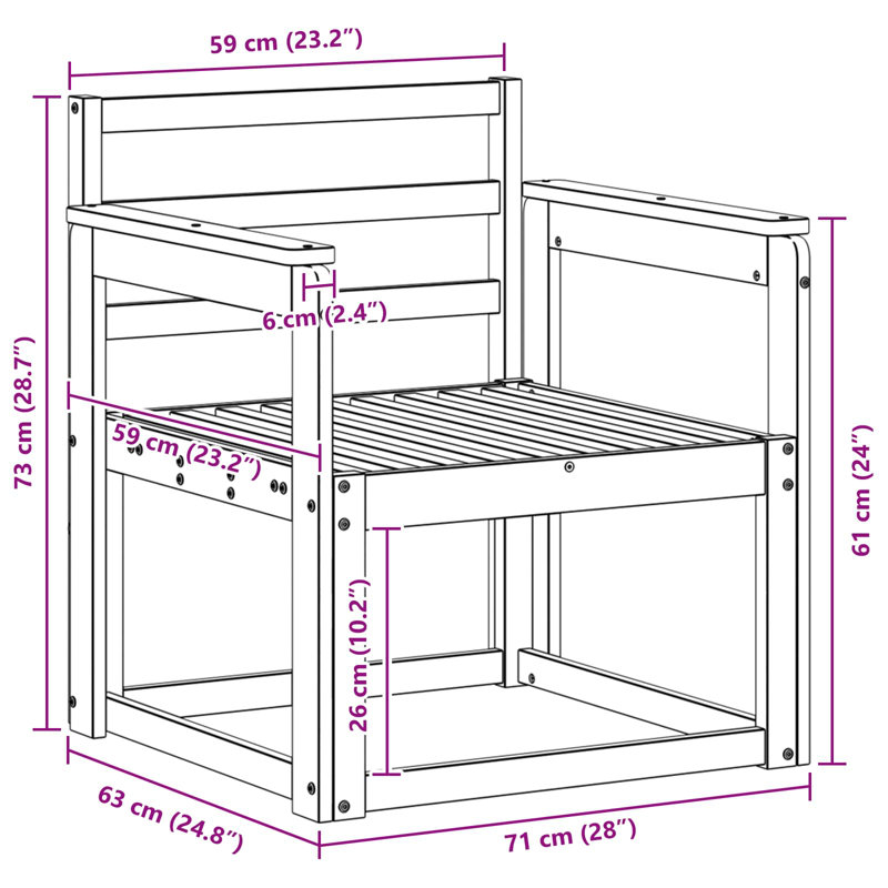 71cm Wide Patio Sectional Set