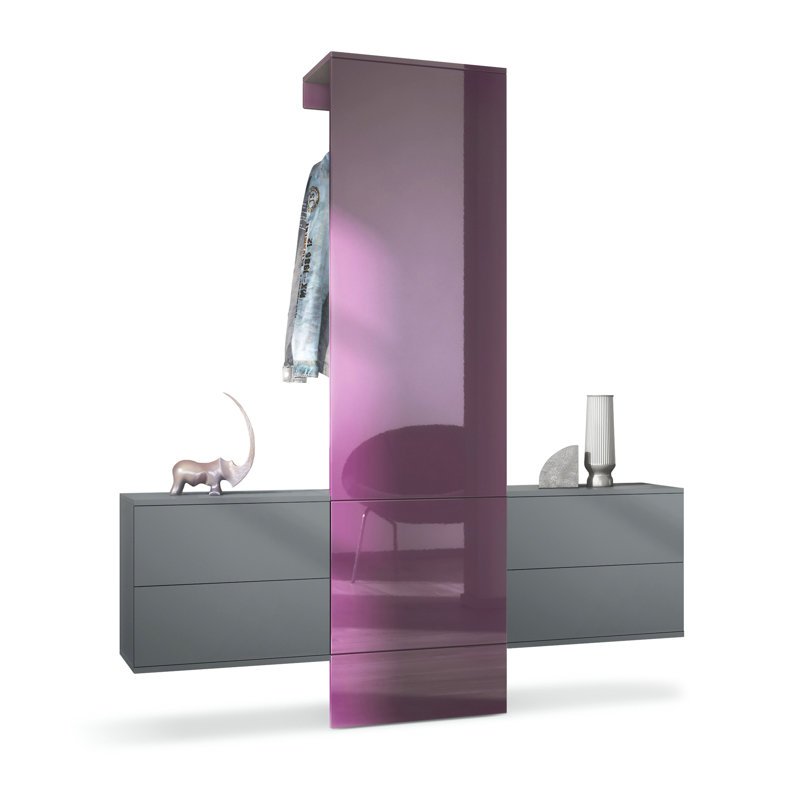 Chappa Hall Tree 157cm Wide, Blackberry high gloss