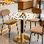 24" Round Terrazzo Dining Table, Commercial & Residential Use For Café, Restaurant, Patio & Small Spaces
