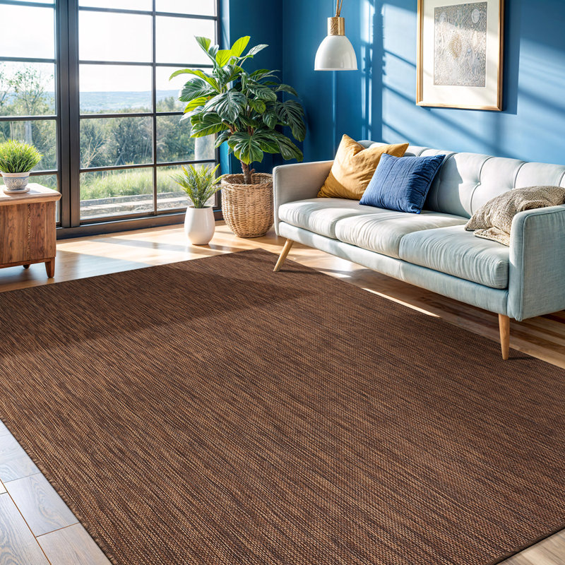 Brown Indoor/Outdoor Rug, Rectangle 9' x 12'