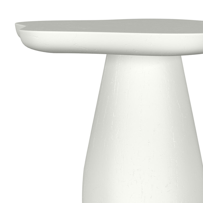 Table d'appoint en bois avec plateau en forme de nuage en blanc cassé