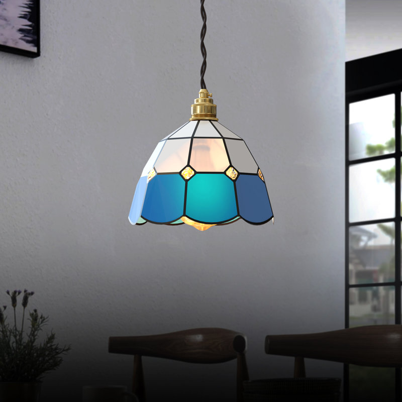12cm H Glass Bowl Pendant Shade ( Screw On ) in Multicolour