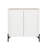 Abbey 32" Modern Accent Cabinet with Adjustable Shelves and Metal Legs in Maple and Off White-1412652216