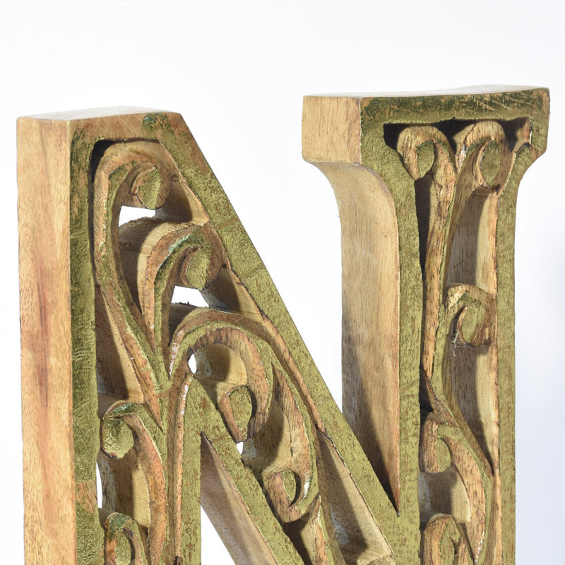 Eastford Text & Numbers Letter Block, N, Gold