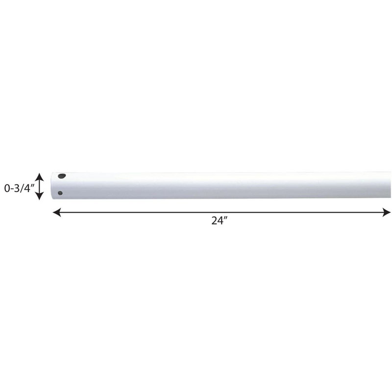 36-Inch Ceiling Fan Downrod In White Finish, 24" H x 0.75" W x 0.75" D