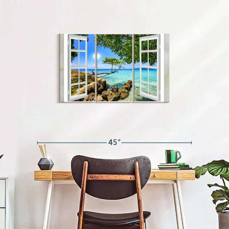 «Window View», reproduction d'art sur toile, H 20 po x l 33 po x P 1,25 po