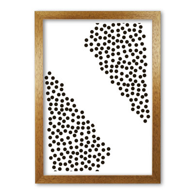 Black Corner Polka Dots Abstract - Print