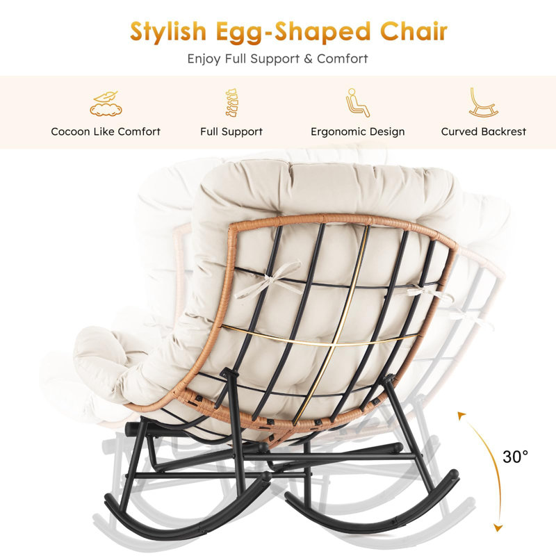 Ensemble de repose-pieds surdimensionné Papasan, Blanc