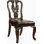 Chaises de salle à manger traditionnelles en cerisier brun, dossier complexe, ensemble de 2