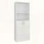 Armoire de rangement blanche avec trois tablettes ouvertes